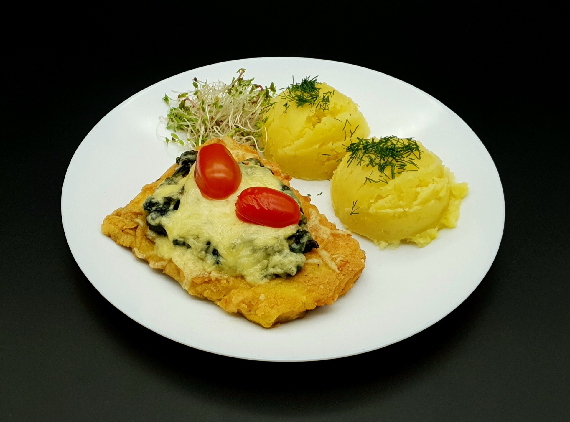 Filet z miruny zapiekany z serem i szpinakiem