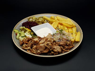 Gyros drobiowy z sosem czosnkowym