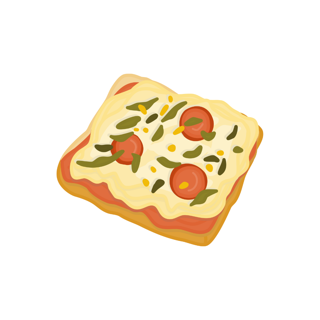 Kus pizze s paradajkami, syrom a bylinkami na bielom podklade.