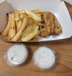 FRYTKI Z PIECA ŁÓDECZKI 200G + 3 STRIPSY ŁAGODNE