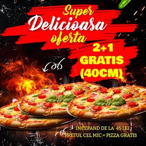 2 + 1 Gratis – Pizza XXL (40cm)