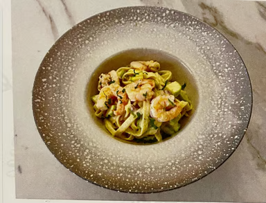 Paste cu creveți și dovlecel