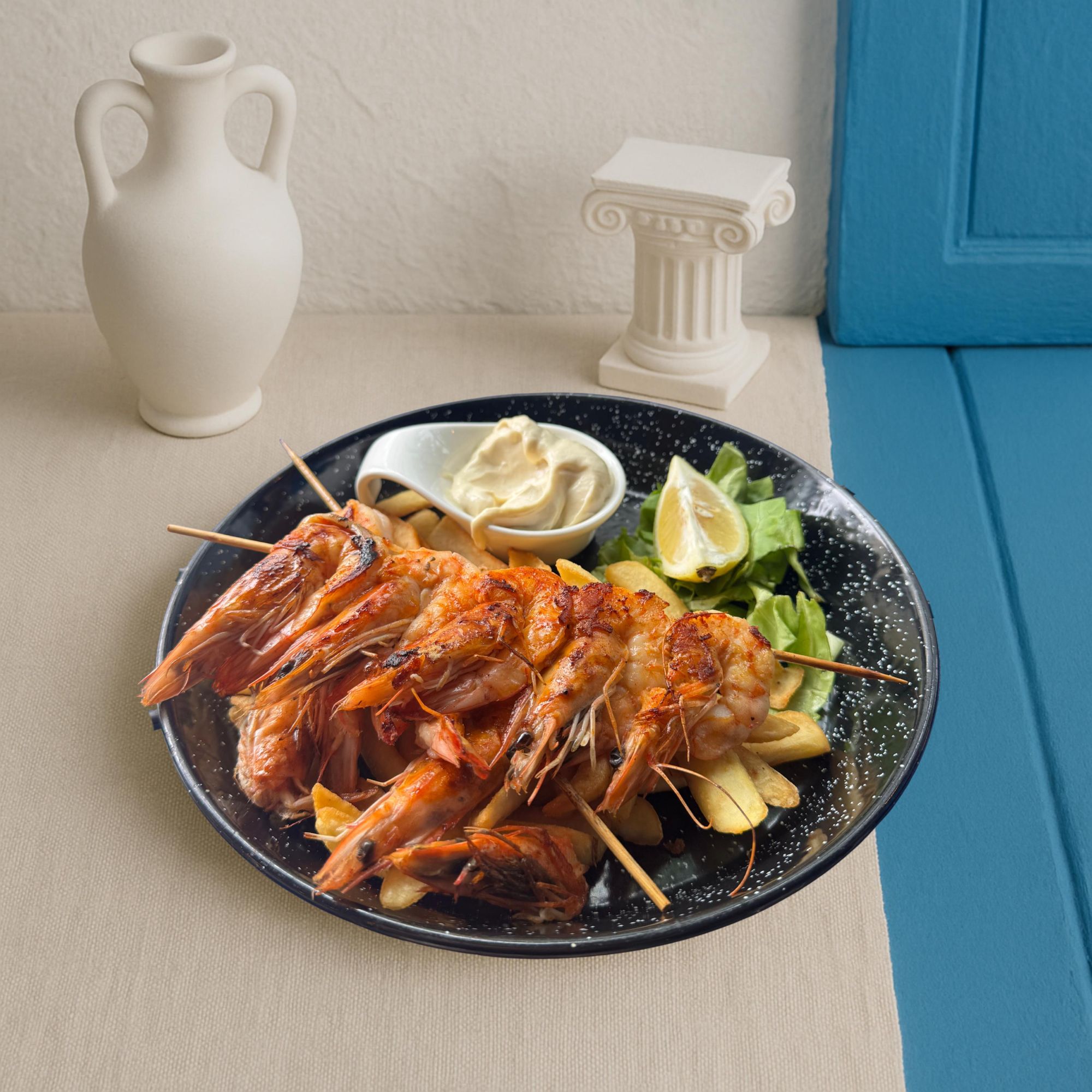 Frigarui de creveți grill cu cartofi (450g )