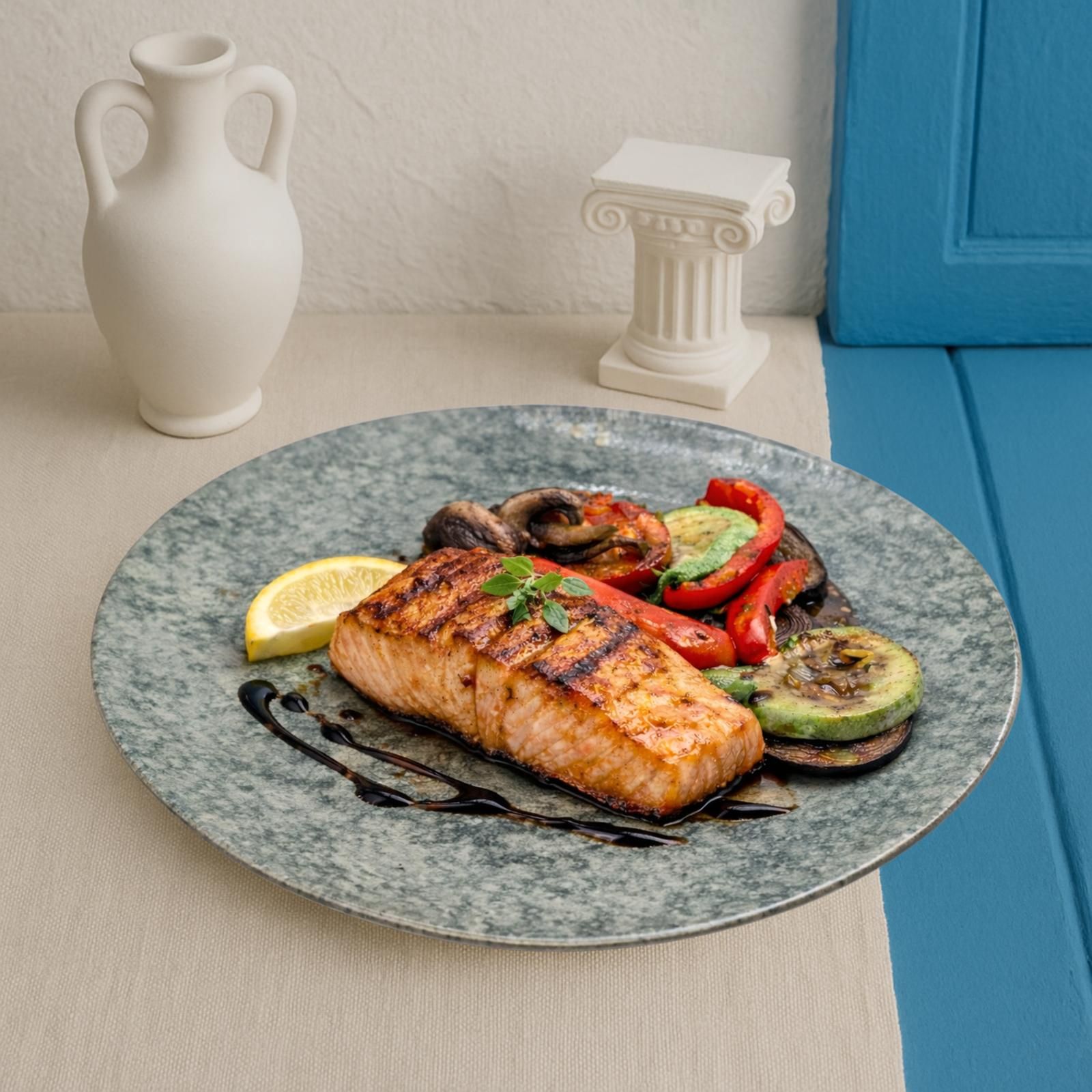 File de somon grill cu legume (420 g) /Somon Norvegia/FAO 27