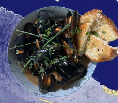 Midii în sos de vin 