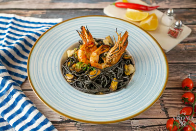 Paste nero di seppia salsa rosa 