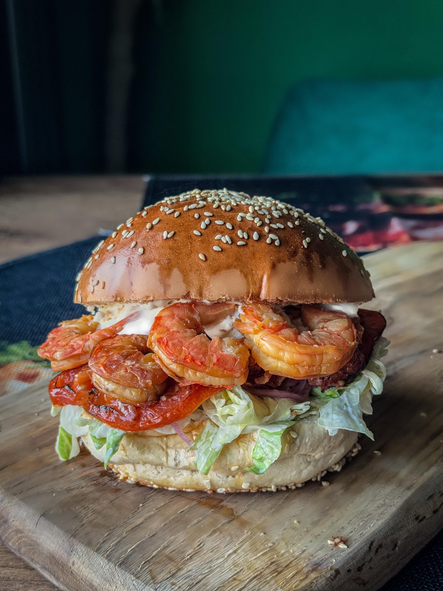 Burger wędzona kreweta