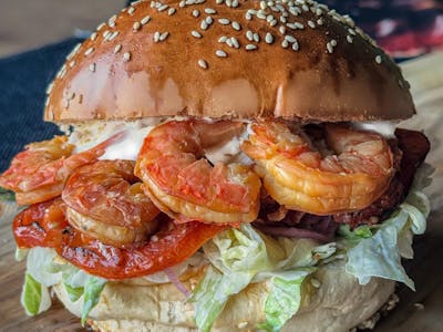 Burger wędzona kreweta