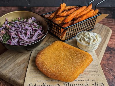 Smażony ser 1 szt. z batatami