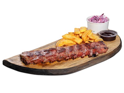 Żeberka wieprzowe z coleslaw i frytkami