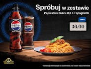 Spaghetti bolognese + Pepsi zero cukru 0,5 l 