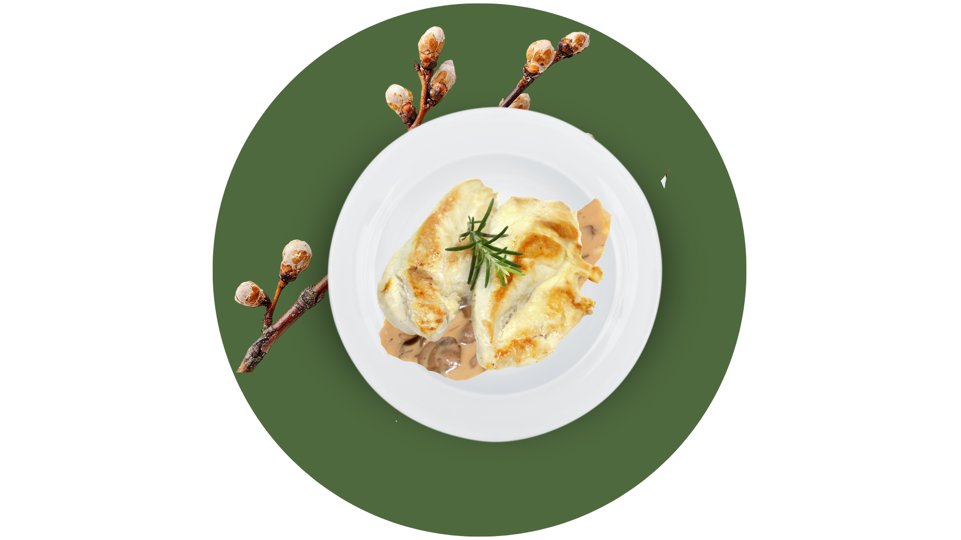 Pierś z kurczaka duszona w sosie grzybowym.w