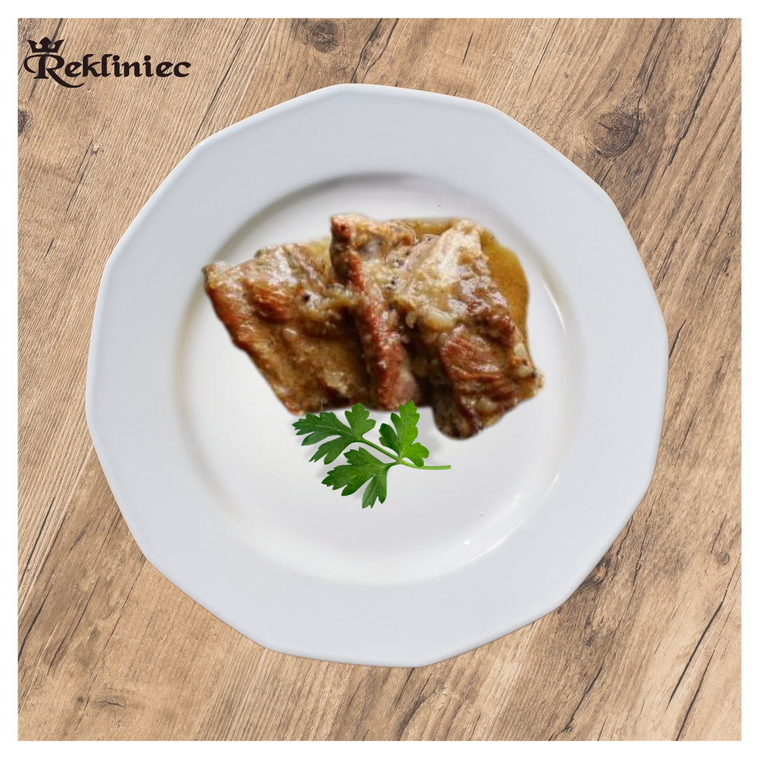 Żeberka po chłopsku z cebulą
