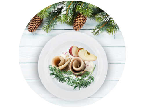 ŚLEDŹ W ŚMIETANIE Z CEBULĄ I JABŁKIEM.B