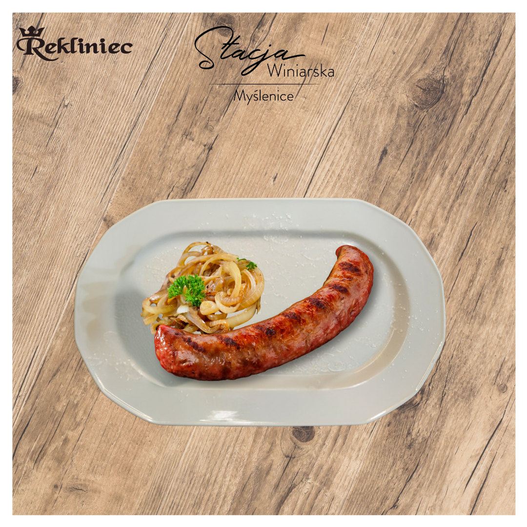 Kiełbasa z patelni z cebulą..