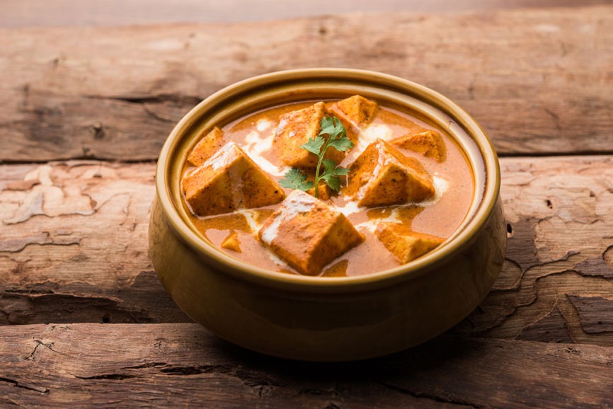 Paneer Makhni with Rice and Butter Naan 