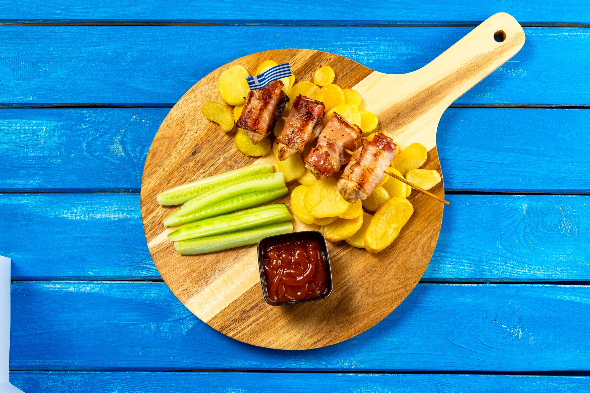 SOUVLAKI DE PUI & BACON