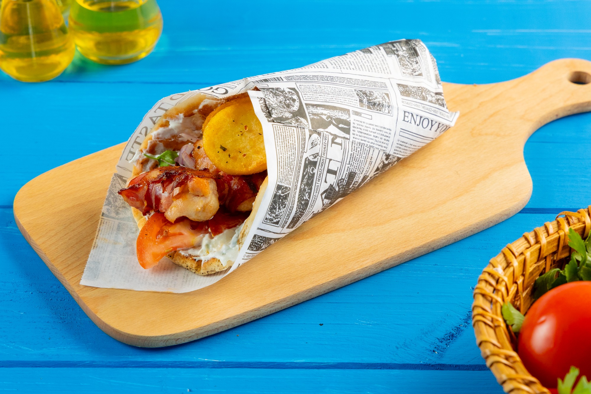 SOUVLAKI DE PUI&BACON LA PITA