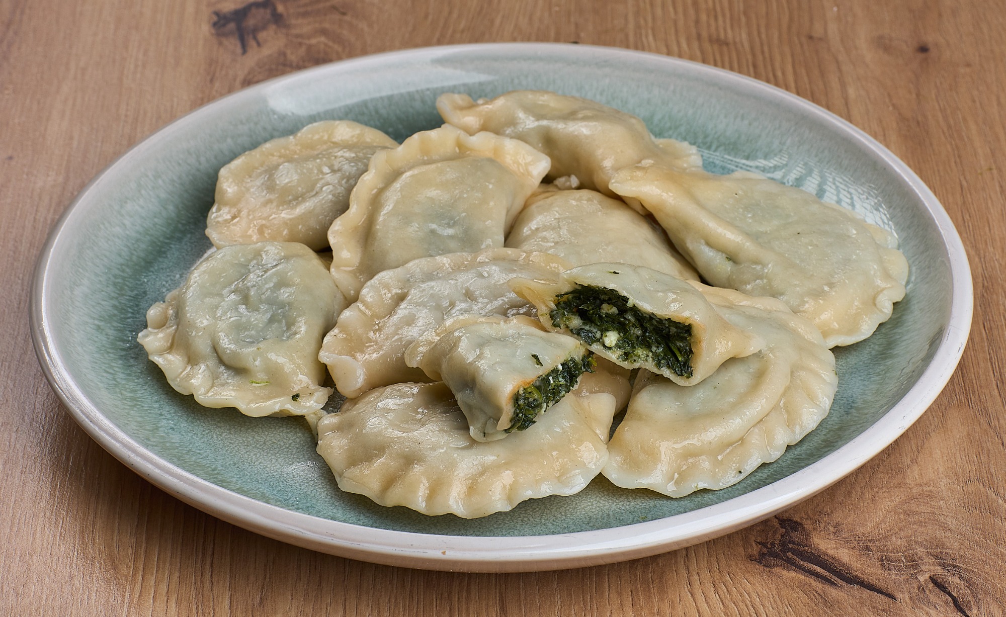 Pierogi ze szpinakiem i serem feta (VEGE)