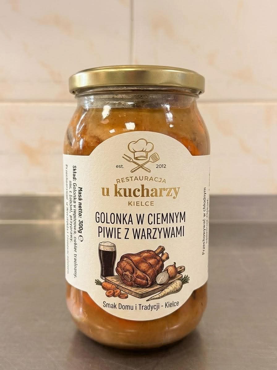GOLONKA W CIEMNYM PIWIE Z WARZYWAMI SŁOIK 900 ML 