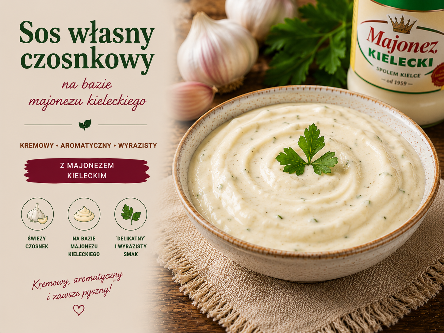 Sos własny czosnkowy 