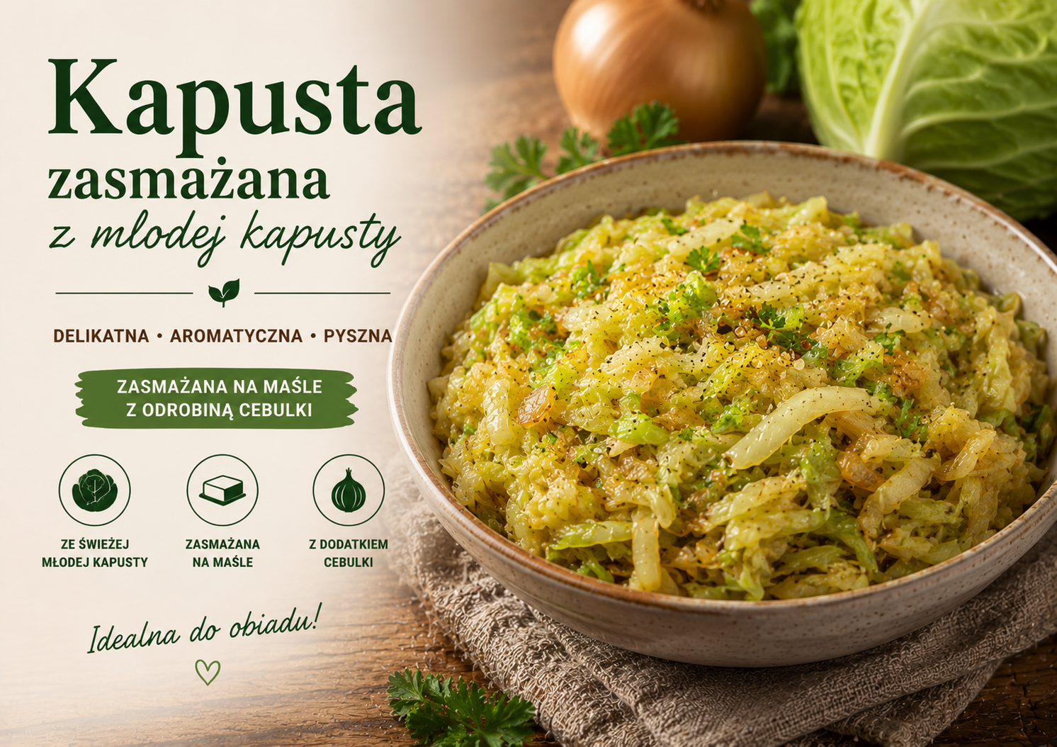 Młoda kapusta zasmażana