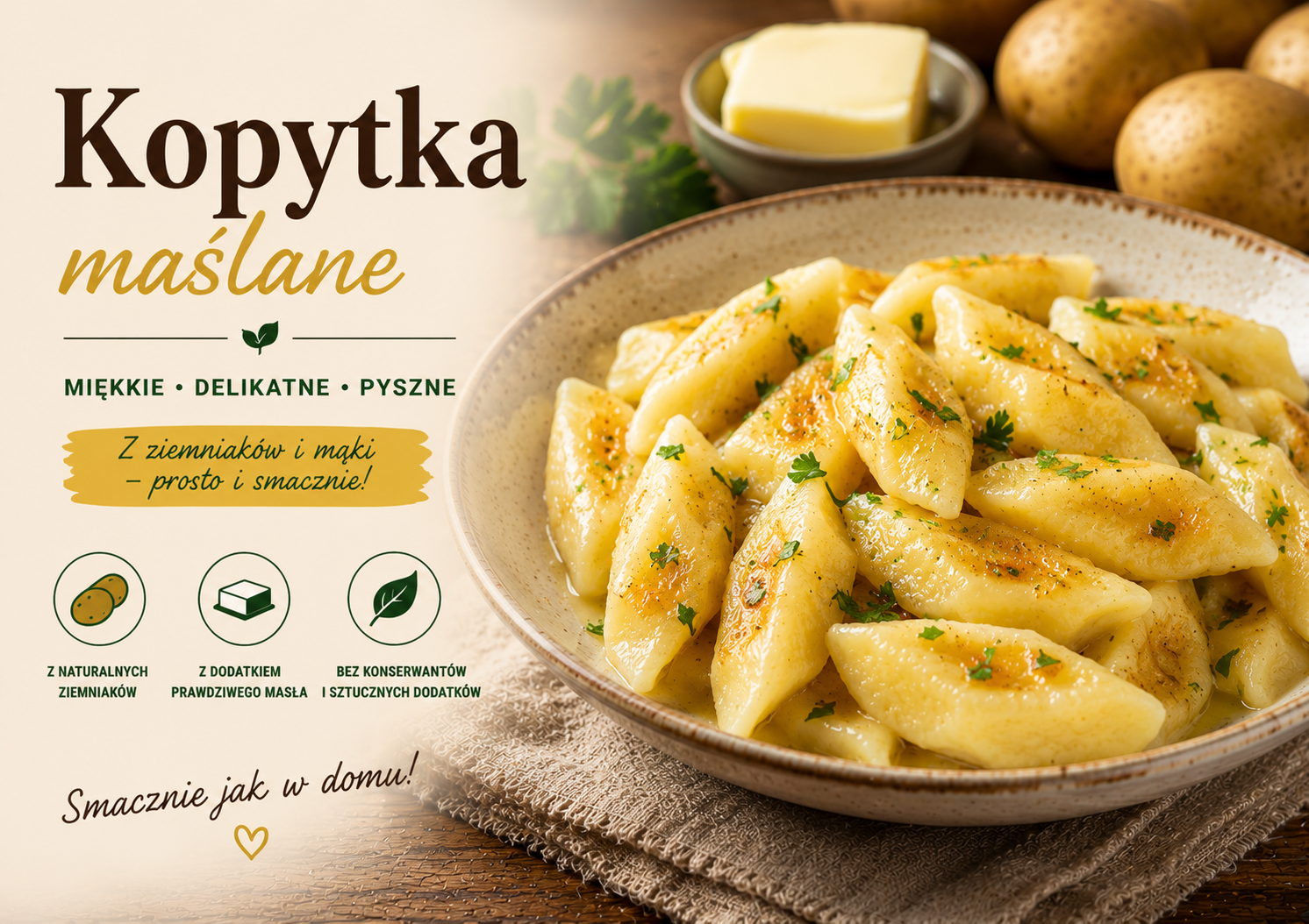 Kopytka maślane