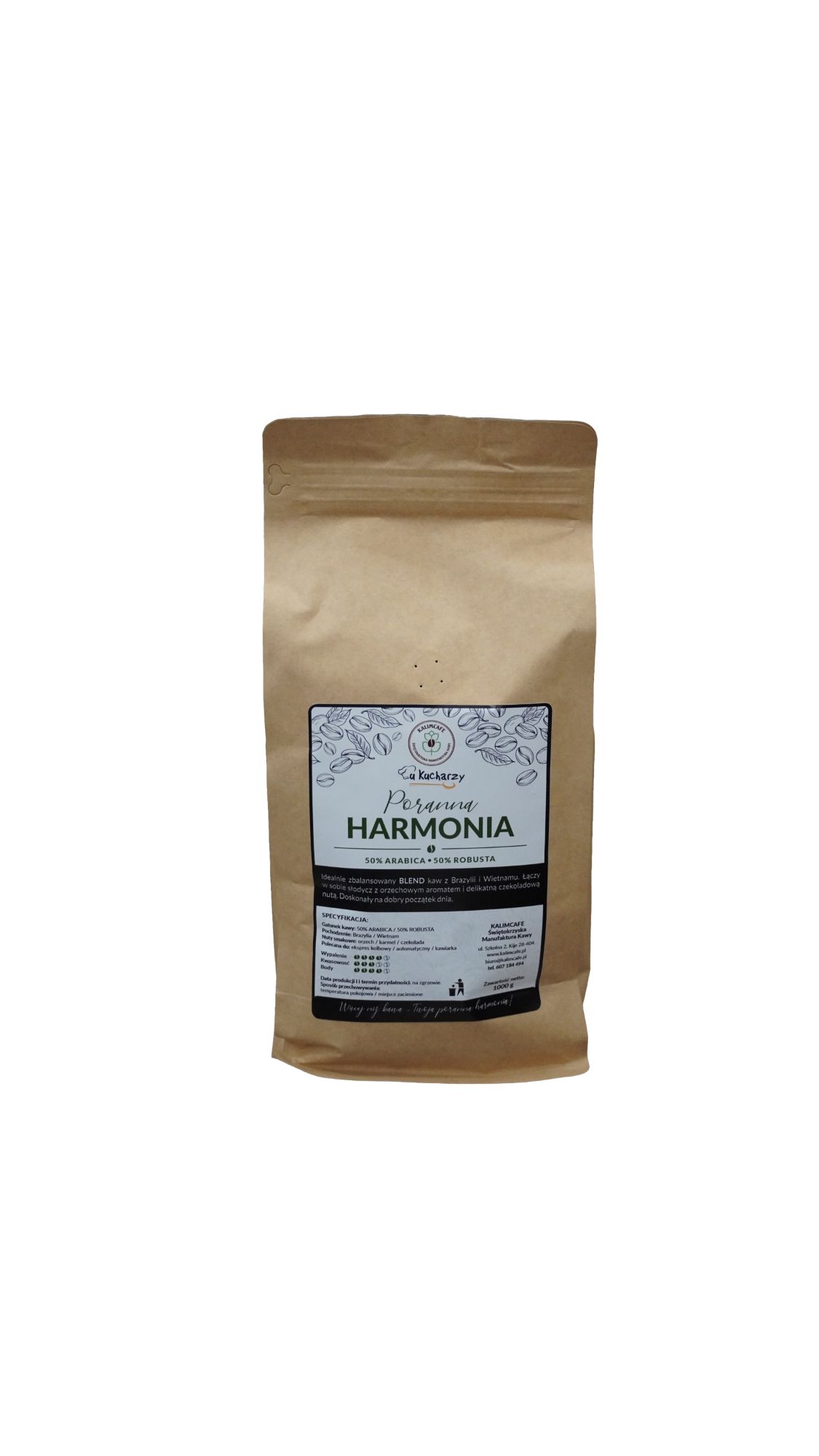 Kawa  ziarnista Poranna Harmonia 50% Arabica / 50% Robusta • Brazylia / Wietnam