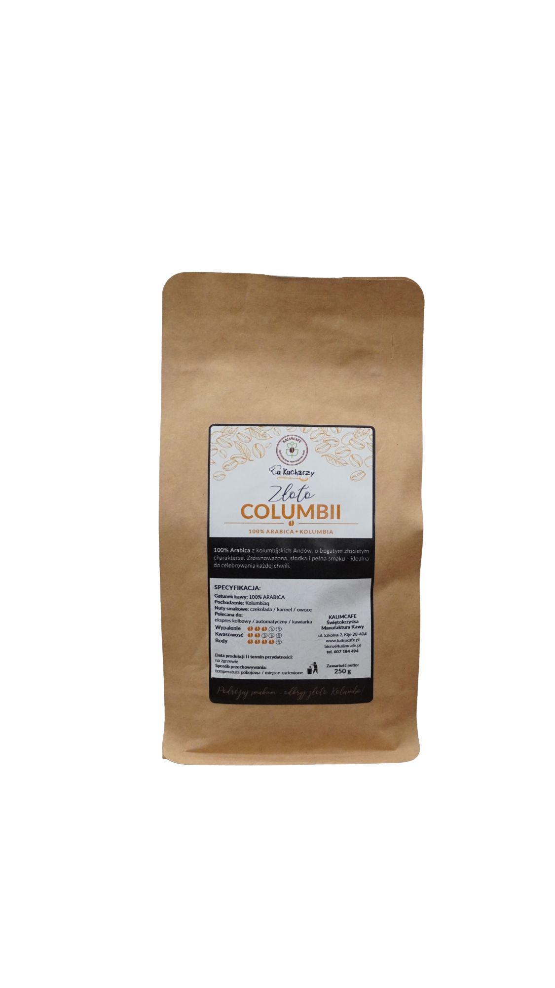 Kawa ziarnista  Złoto Kolumbii 100% ARABICA