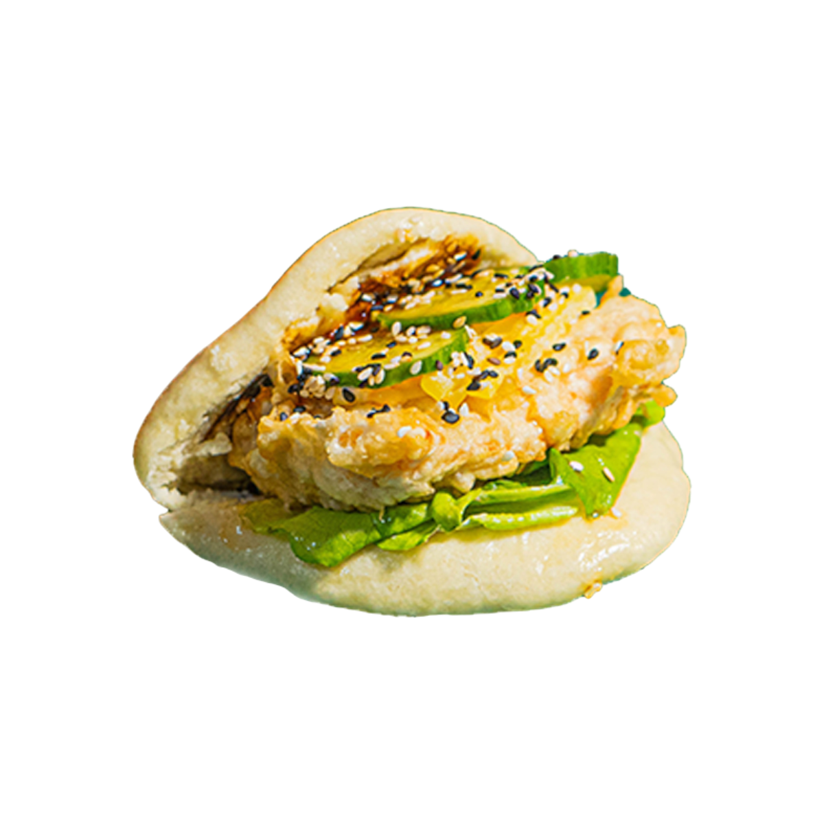 Bao Łosoś w tempurze 1szt