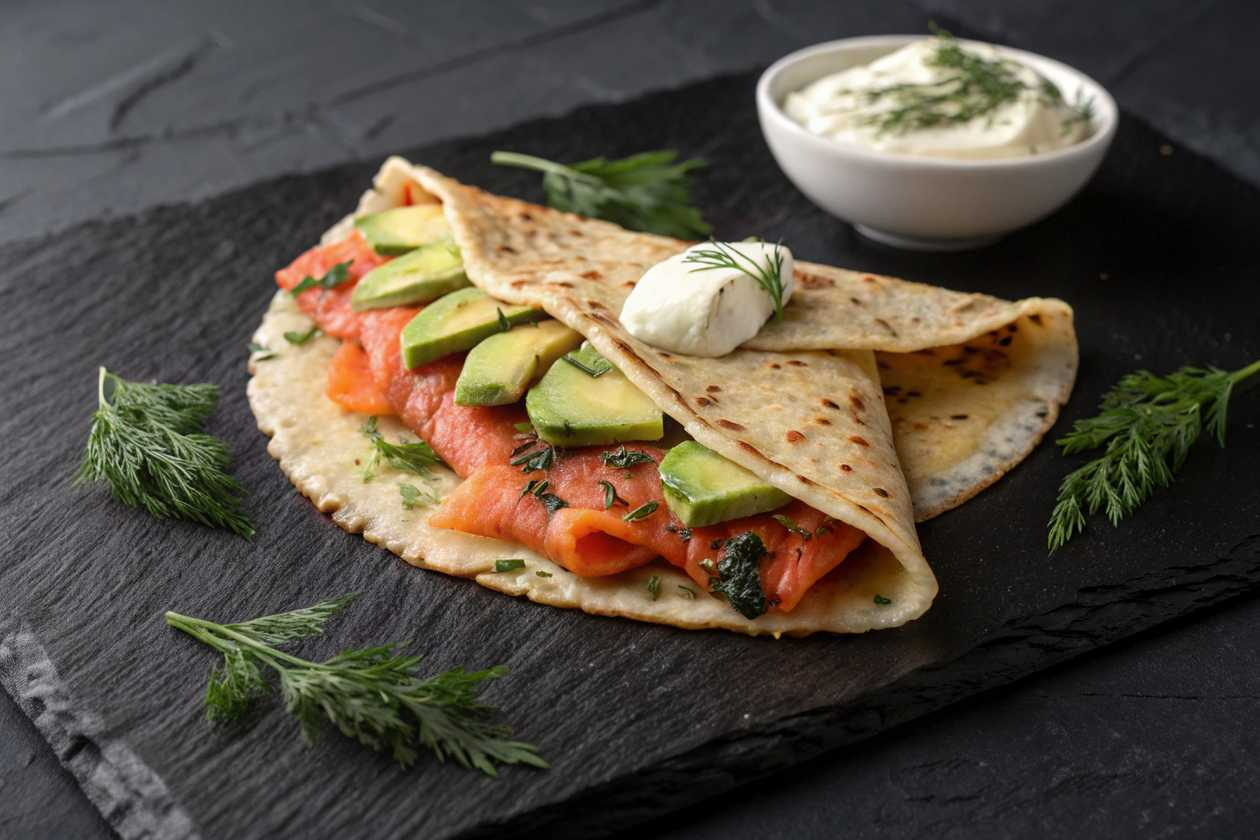 Naleśnik z łososiem i gravlaxem