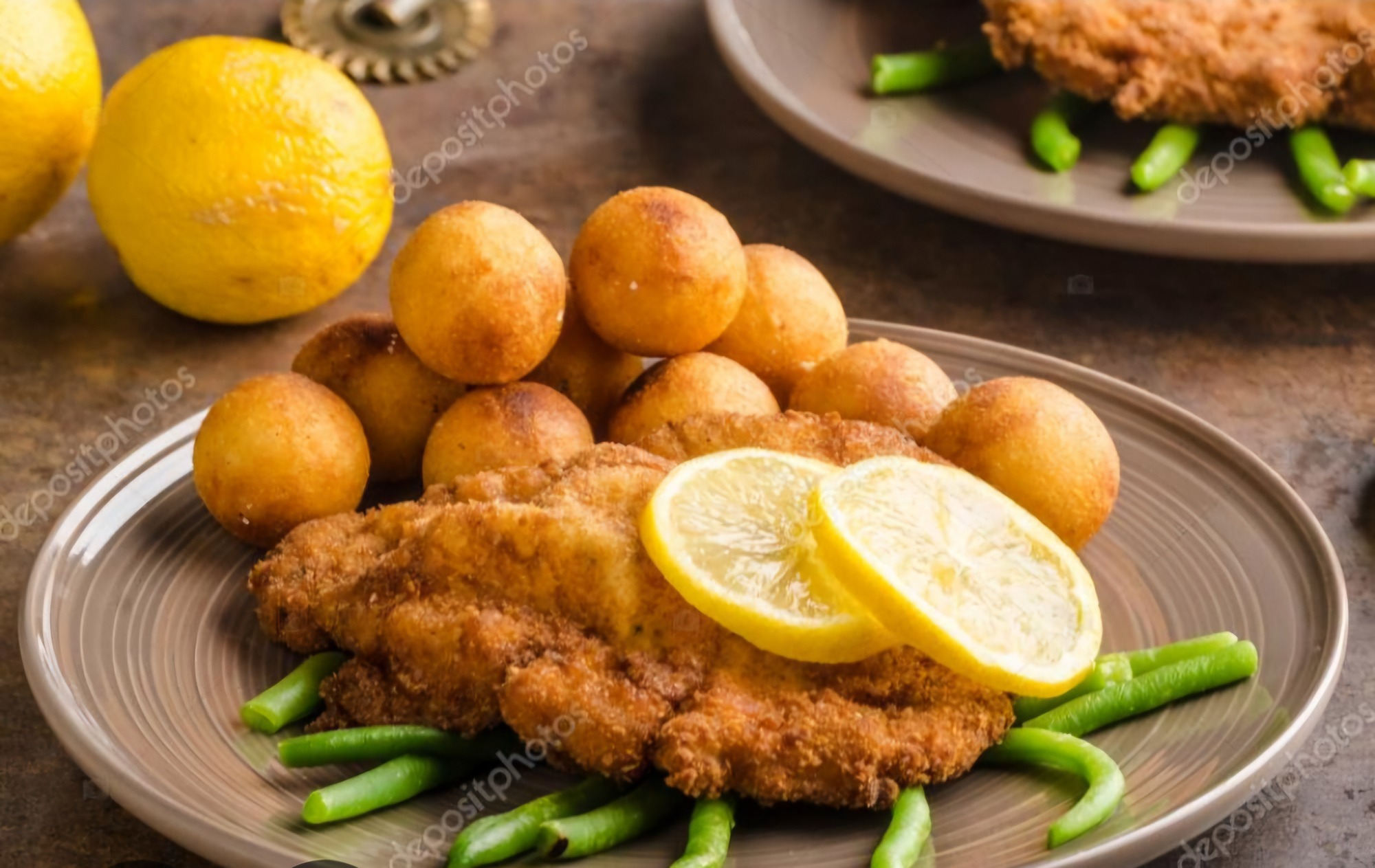 Kuřecí řízek + krokety