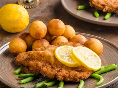 Kuřecí řízek + krokety