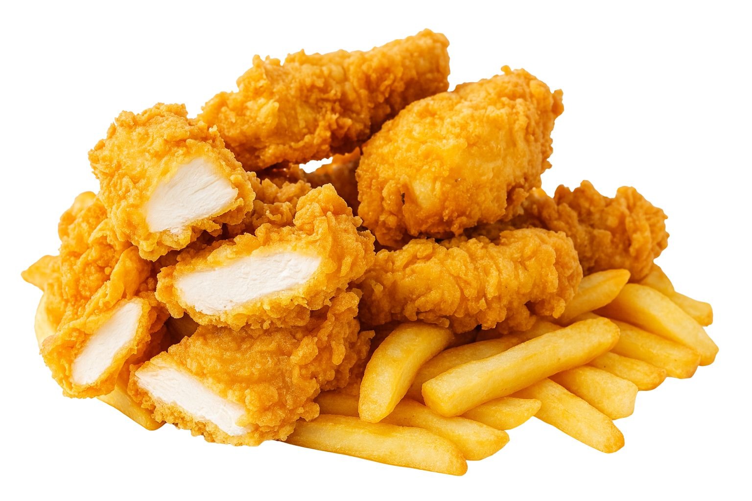 4 Polędwiczki z kurczaka z frytkami (ok.300g)