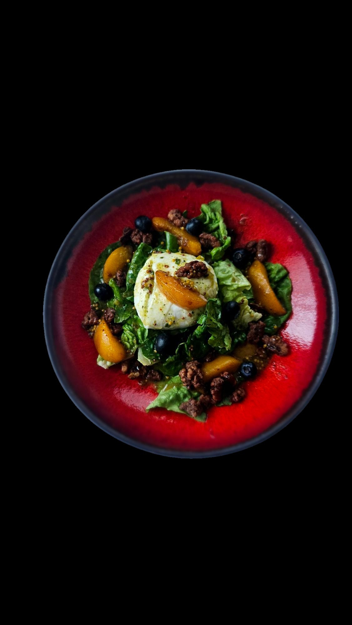 Sałatka z burratą i brzoskwinią 