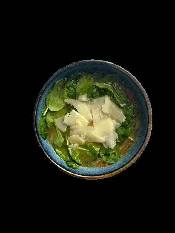 Zupa szpinakowa z parmezanem