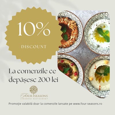 Discount 10% la comenzile mai mari de 200 lei