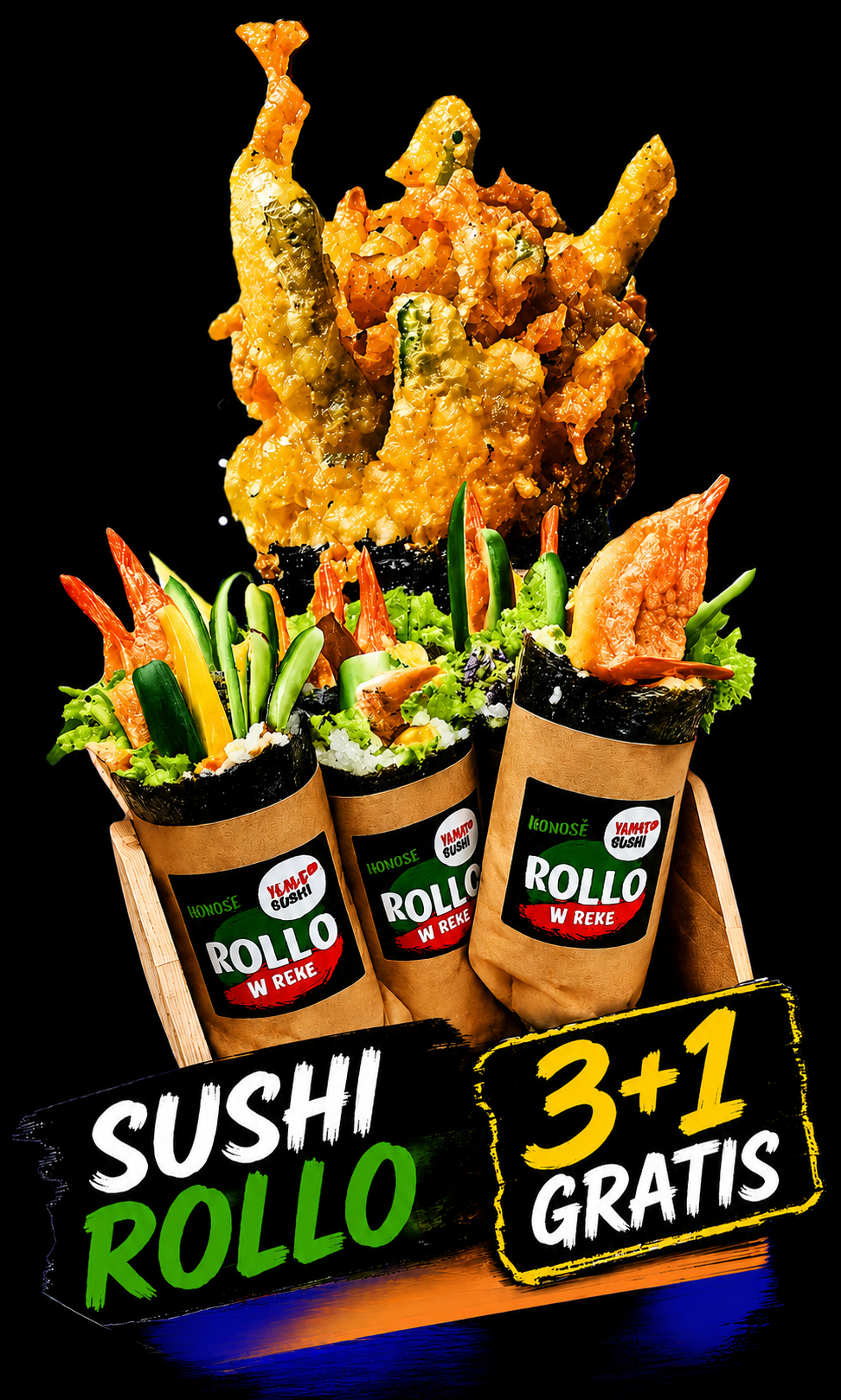 Sushi Rollo 3 plus 1 gratis