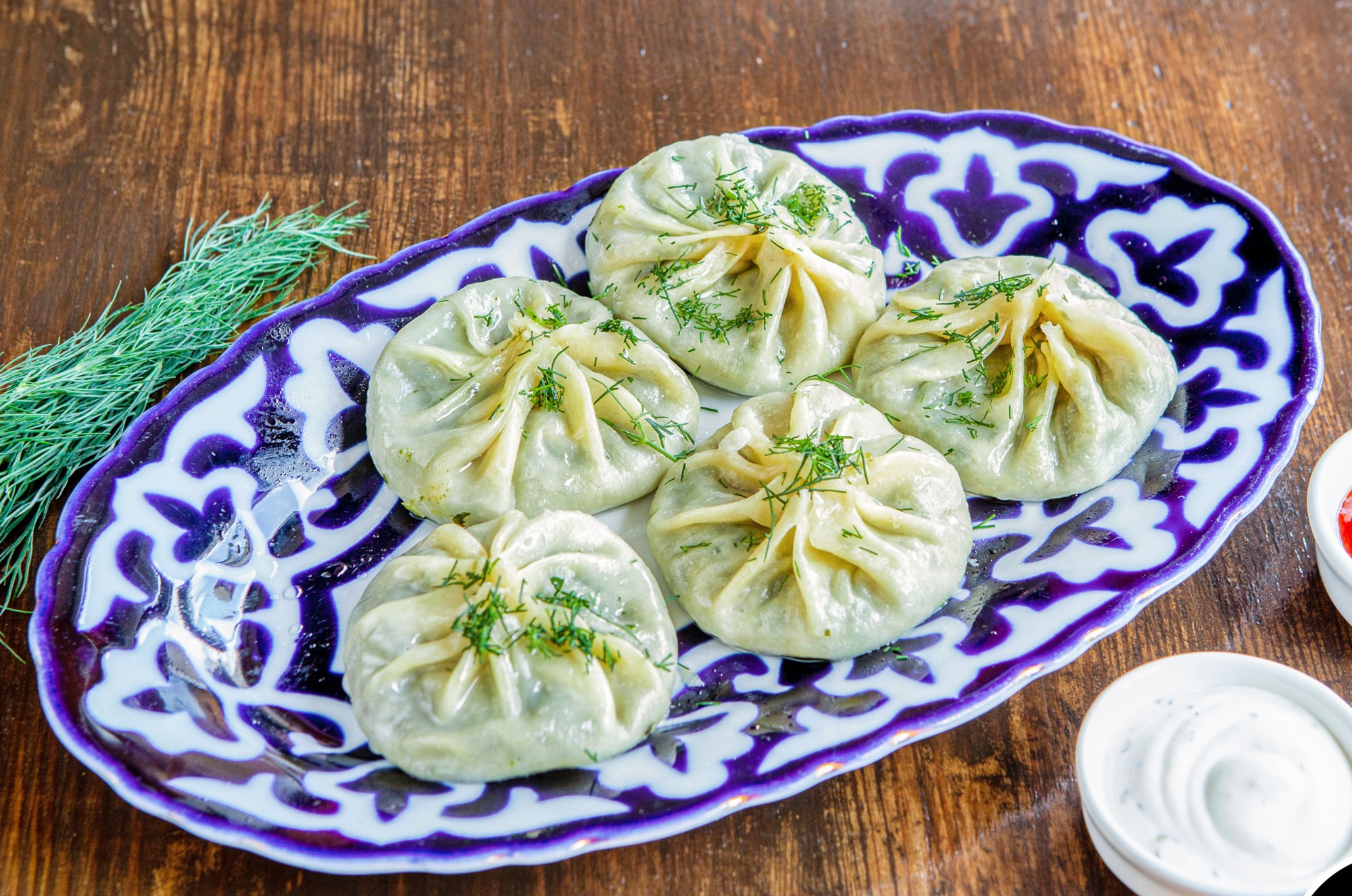 Manty ze szpinakiem i serem 5 szt.