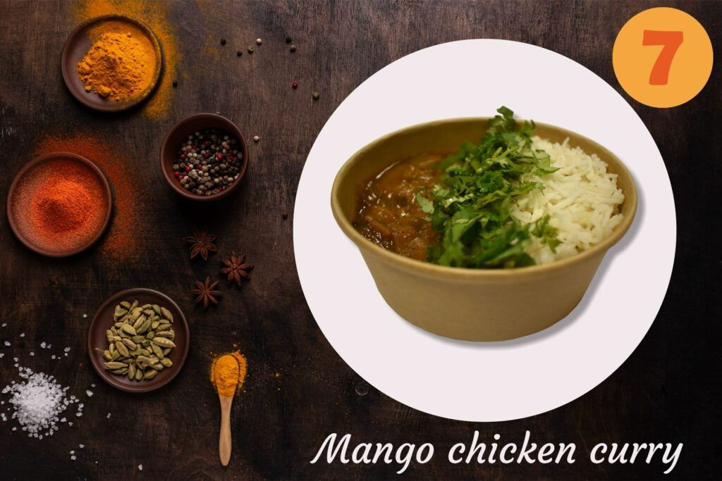 7. Mango chicken curry