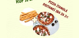 Objednaj si 2x pizzu a dostaneš pizza štangle iba za 2€