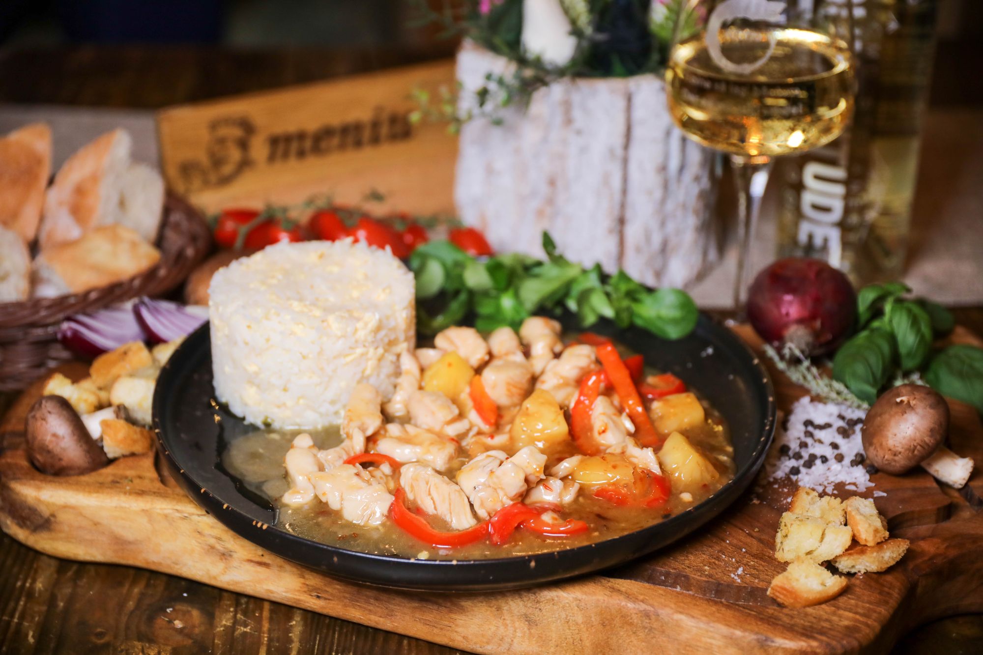 Pui dulce-acrișor cu orez chinezesc