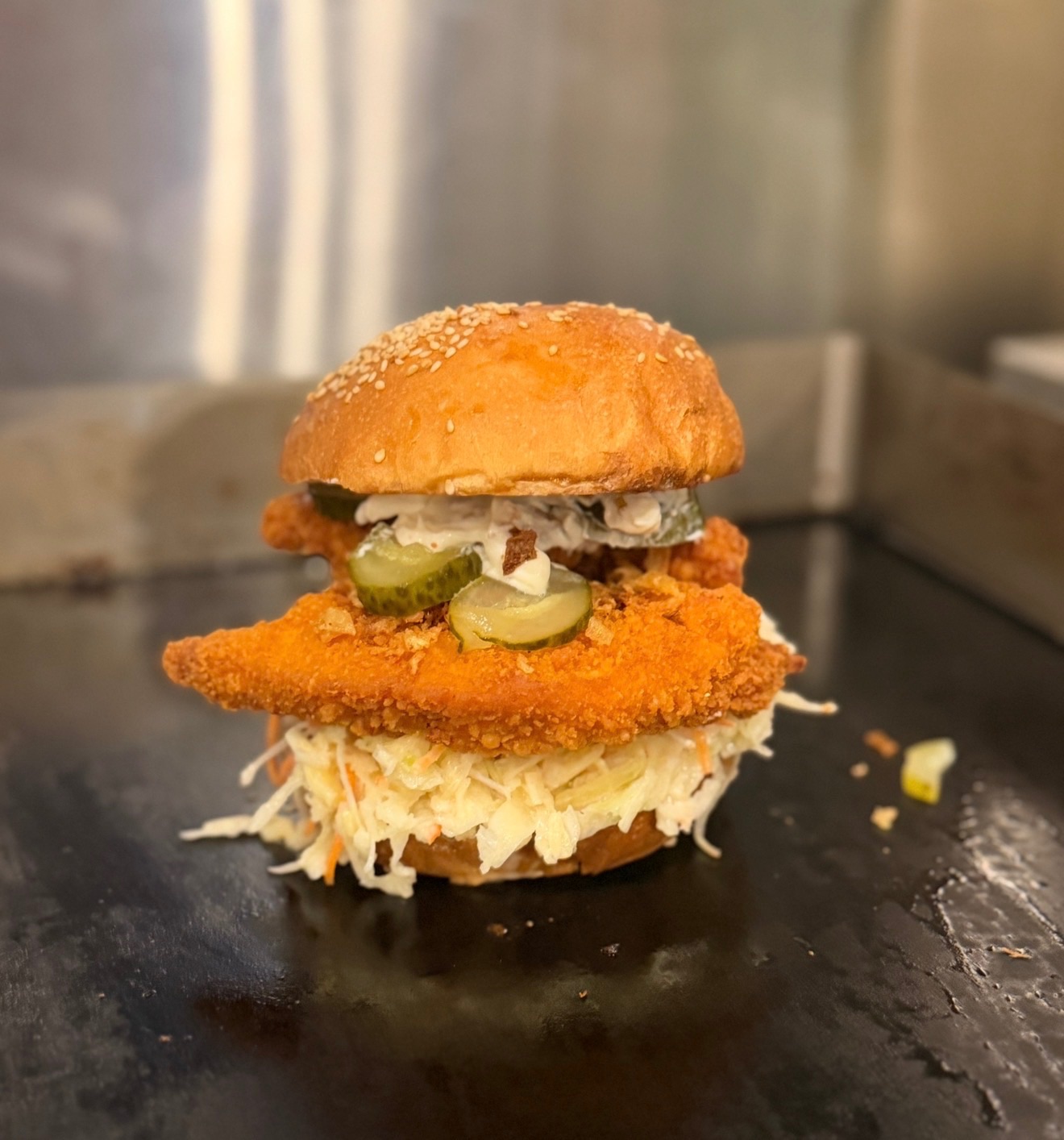 13. Coleslaw-Strips Burger