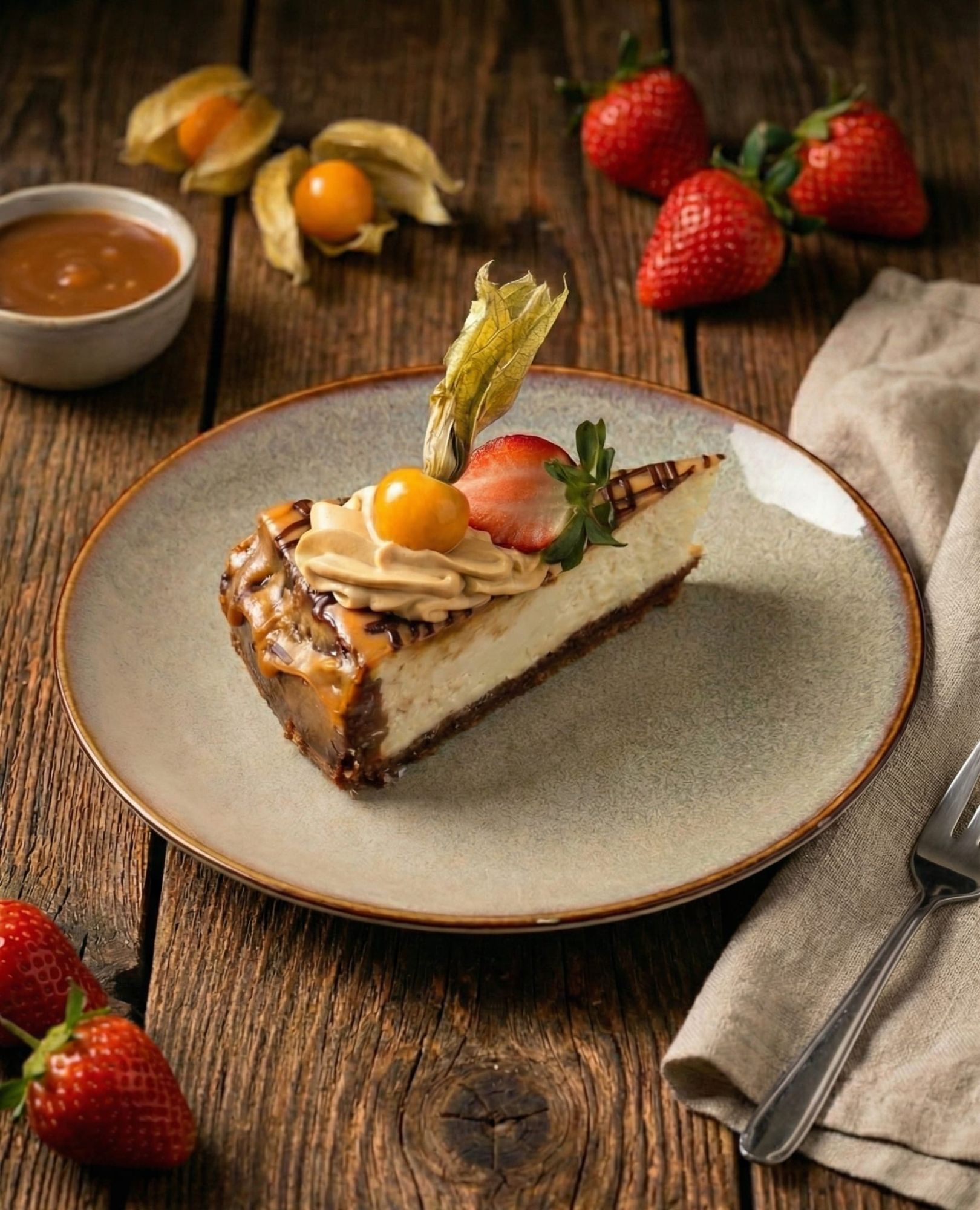 Sernik nowojorski ze słodko słonym karmelem  