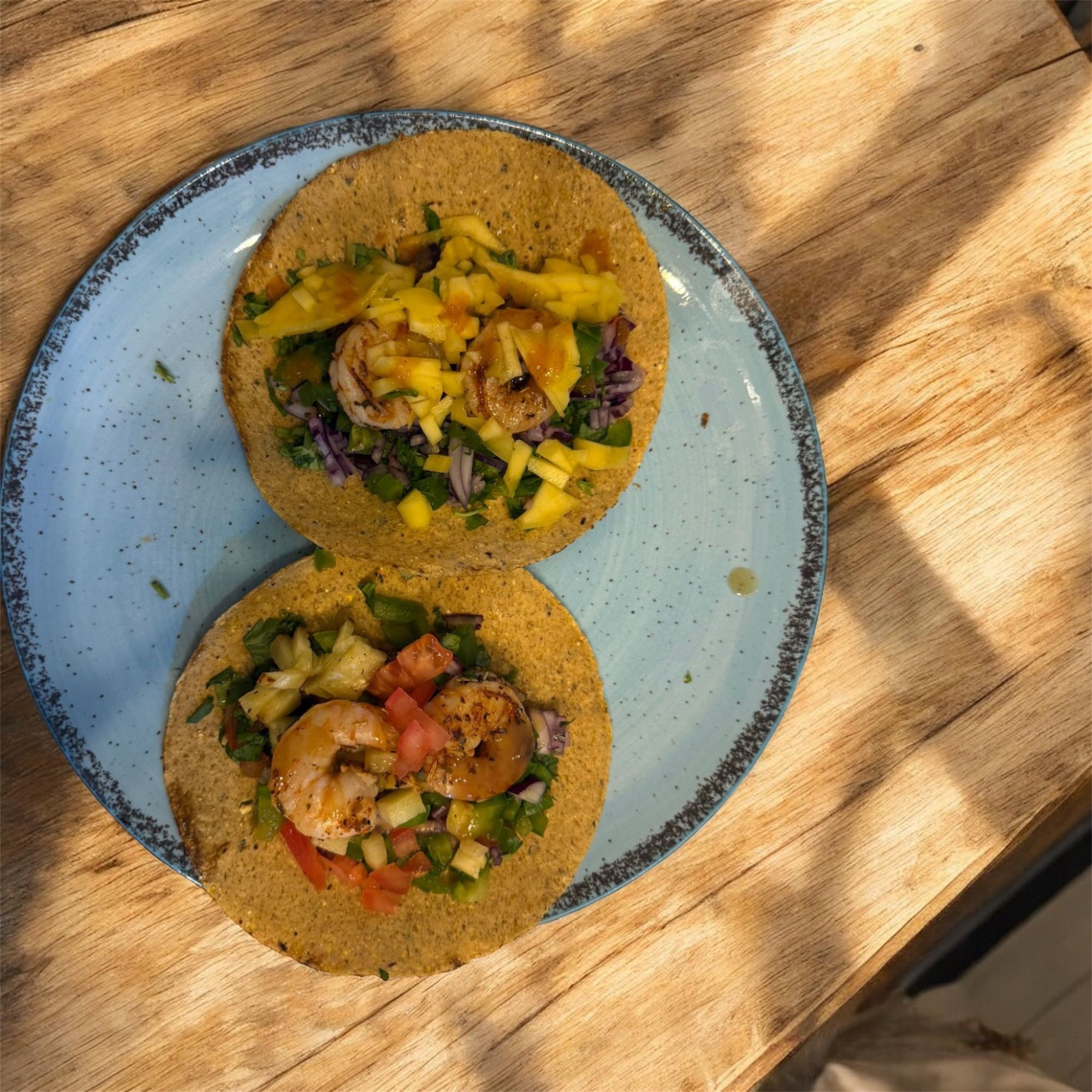 Tacos z krewetkami na ostro