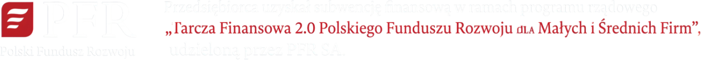 Logo PFR z napisem "Przedsiębiorco, wróć na rynek" oraz informacją o pomocy dla przedsiębiorców.