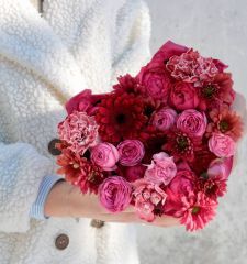 Serce z kwiatów czerwone