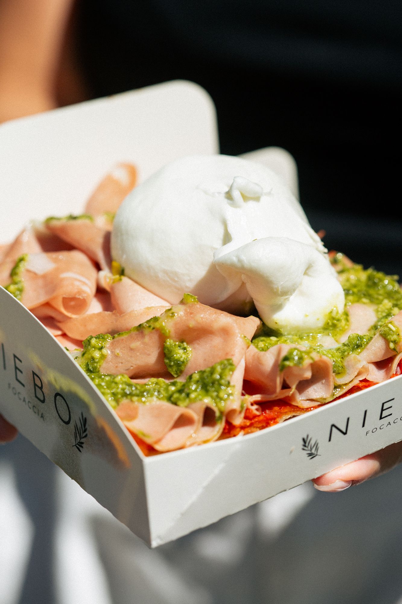 Focaccia Mortadella verde