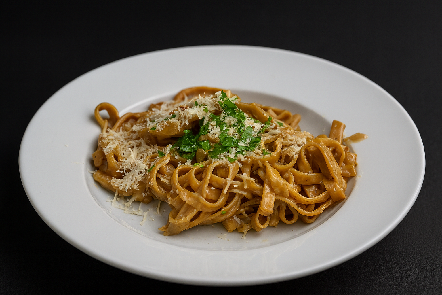 Tagliatelle con pollo e funghi