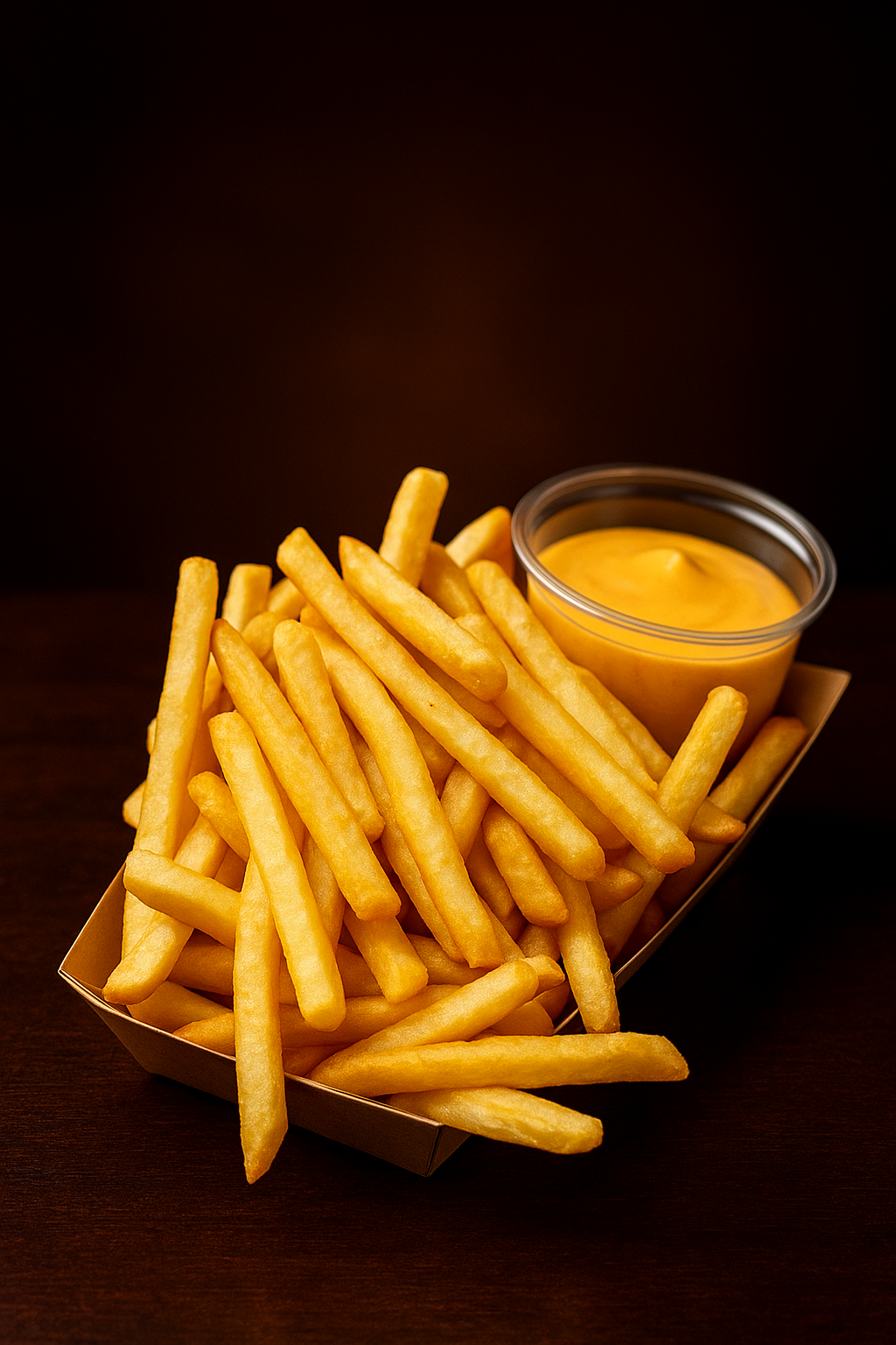 Frytki z sosem serowym